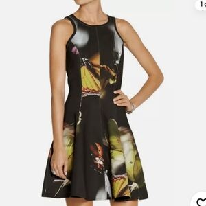 Faith Connexion Butterfly Neoprine Scuba Fit Flare Dress